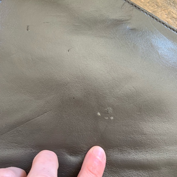 Vintage 80s Albi Gray Leather Crossbody Purse Crocodile Print - Picture 10 of 11